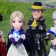 Bravely Default II's heroes standing watching a crystal.